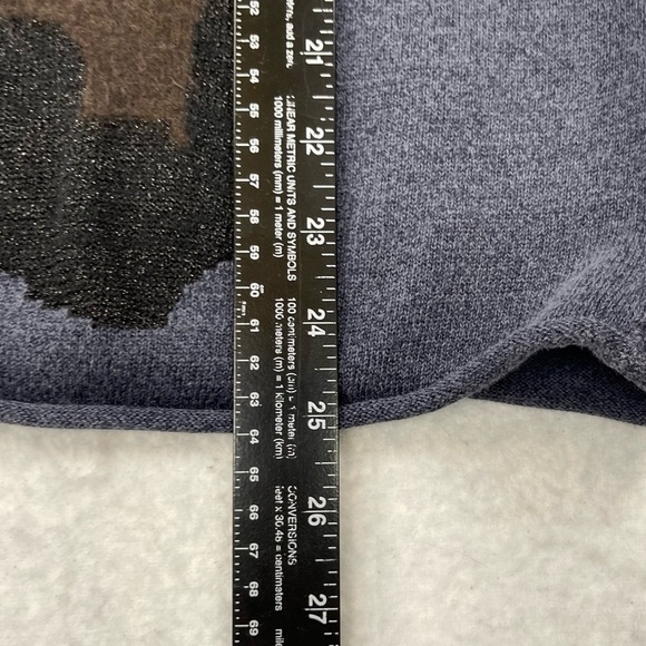 Paperwhite Sweater Womens XL Blue Black Brown Animal Print Wool‎ Angora Rayon - Picture 7 of 10